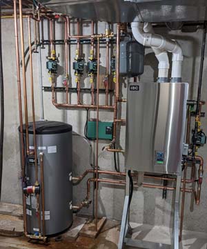 New boiler with copper pipes